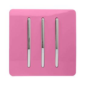 ART-SS6PK  3 Gang 2 Way 10 Amp Rocker Pink